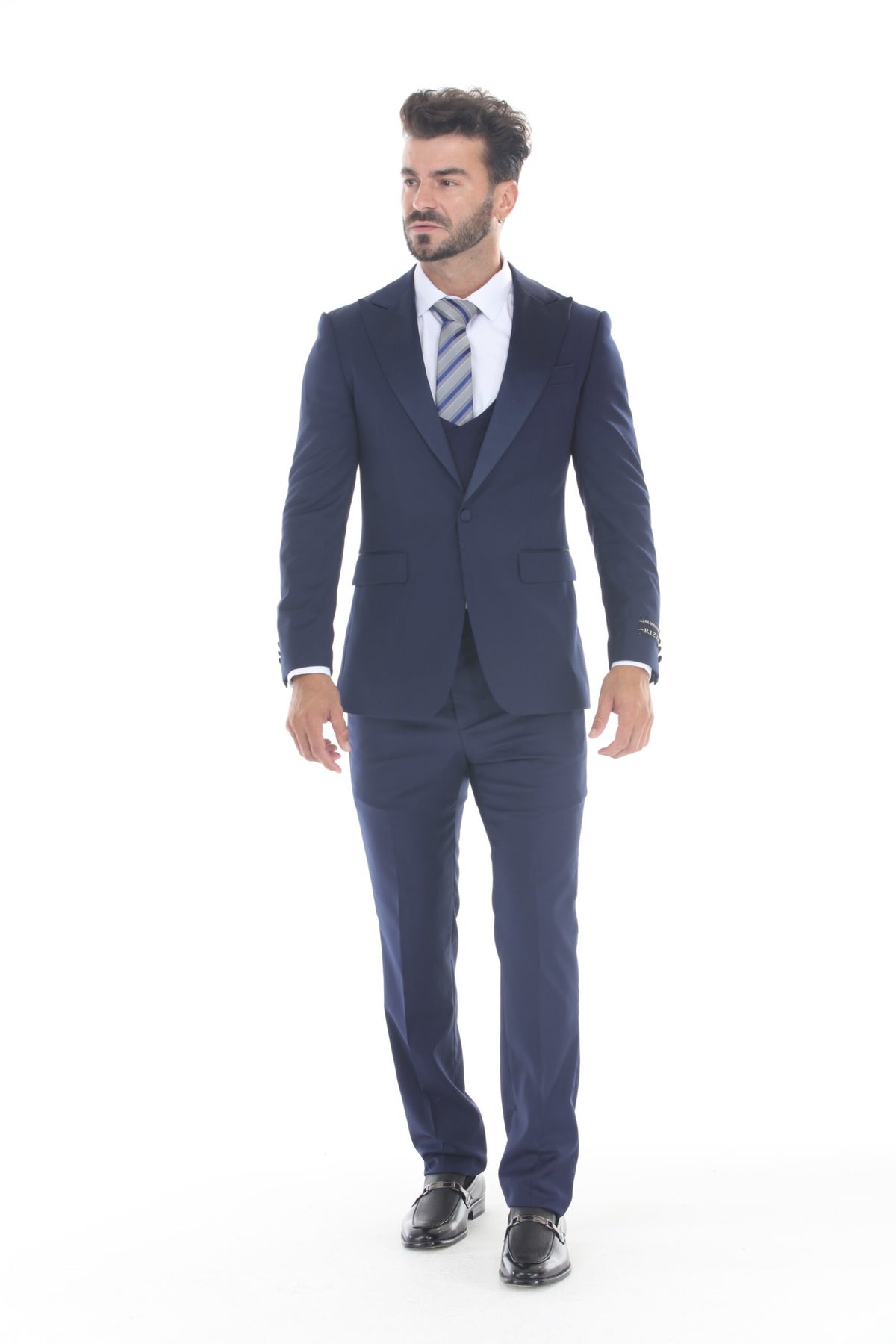 Navy Peak Lapel 3-Piece Tuxedo – Suituno