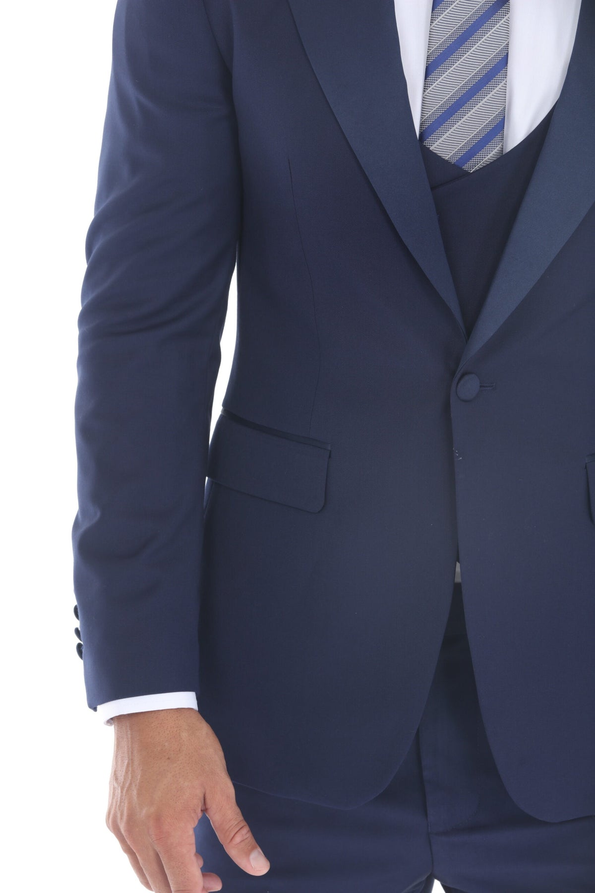 Navy Peak Lapel 3-Piece Tuxedo – Suituno, photo 3