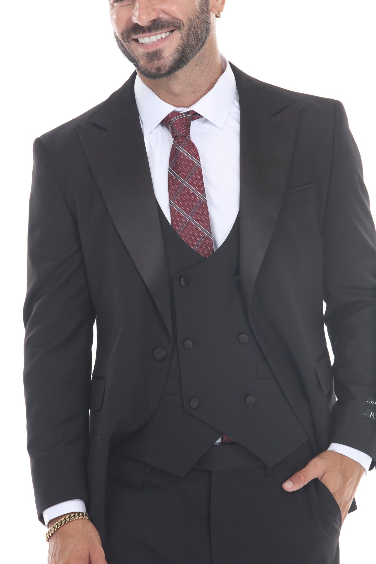 Black Peak Lapel 3-Piece Tuxedo – Suituno, photo 4