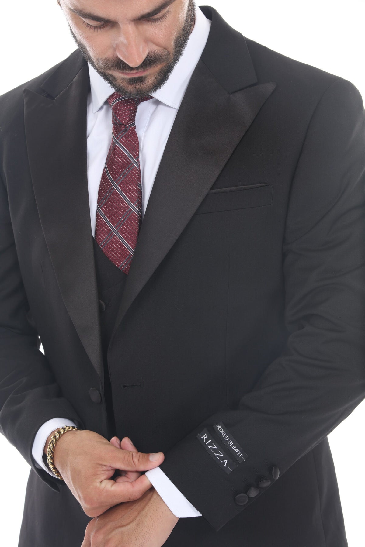 Black Peak Lapel 3-Piece Tuxedo – Suituno, photo 3