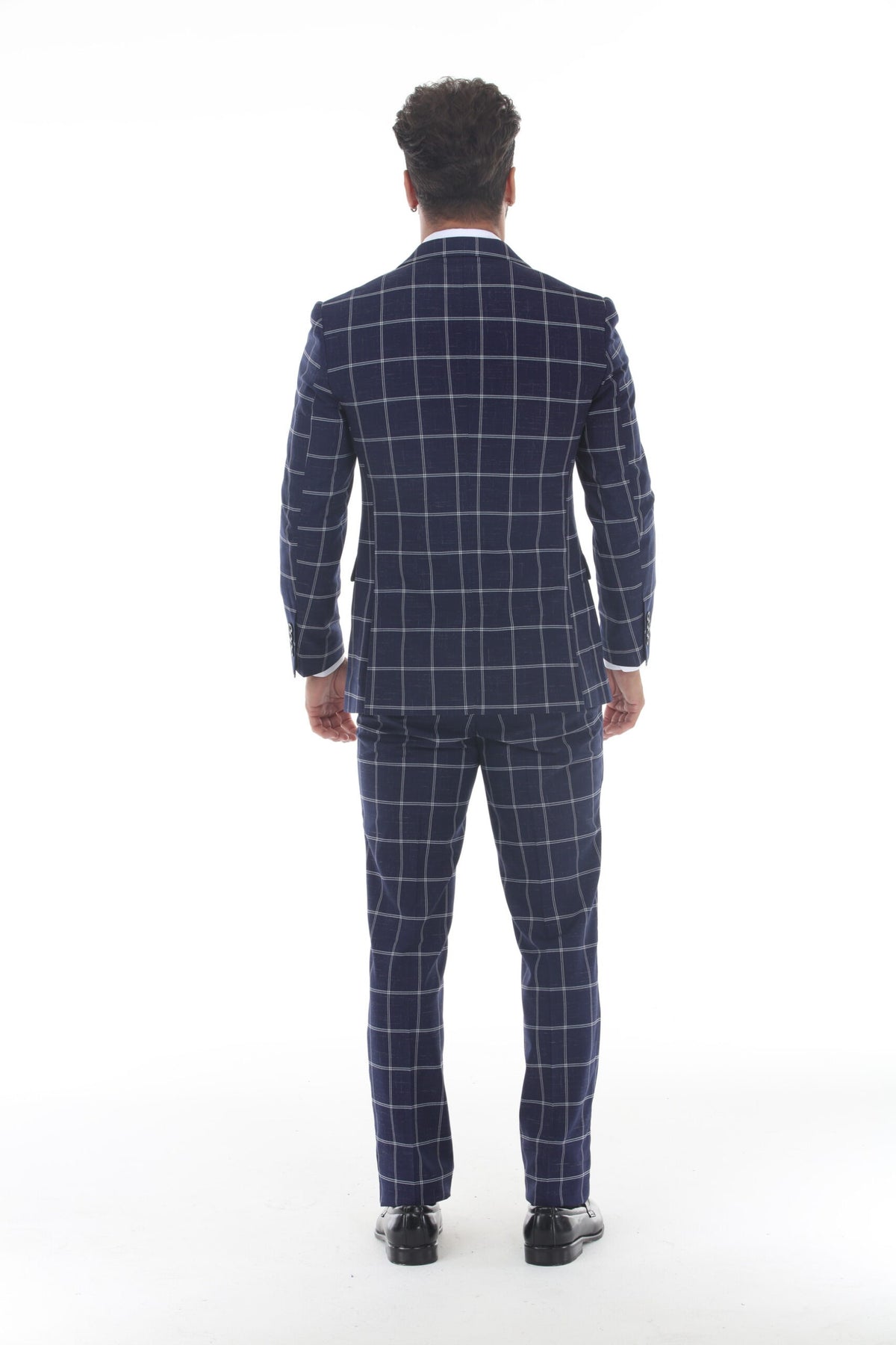 Navy Check 3-Piece Suit – Suituno, photo 2
