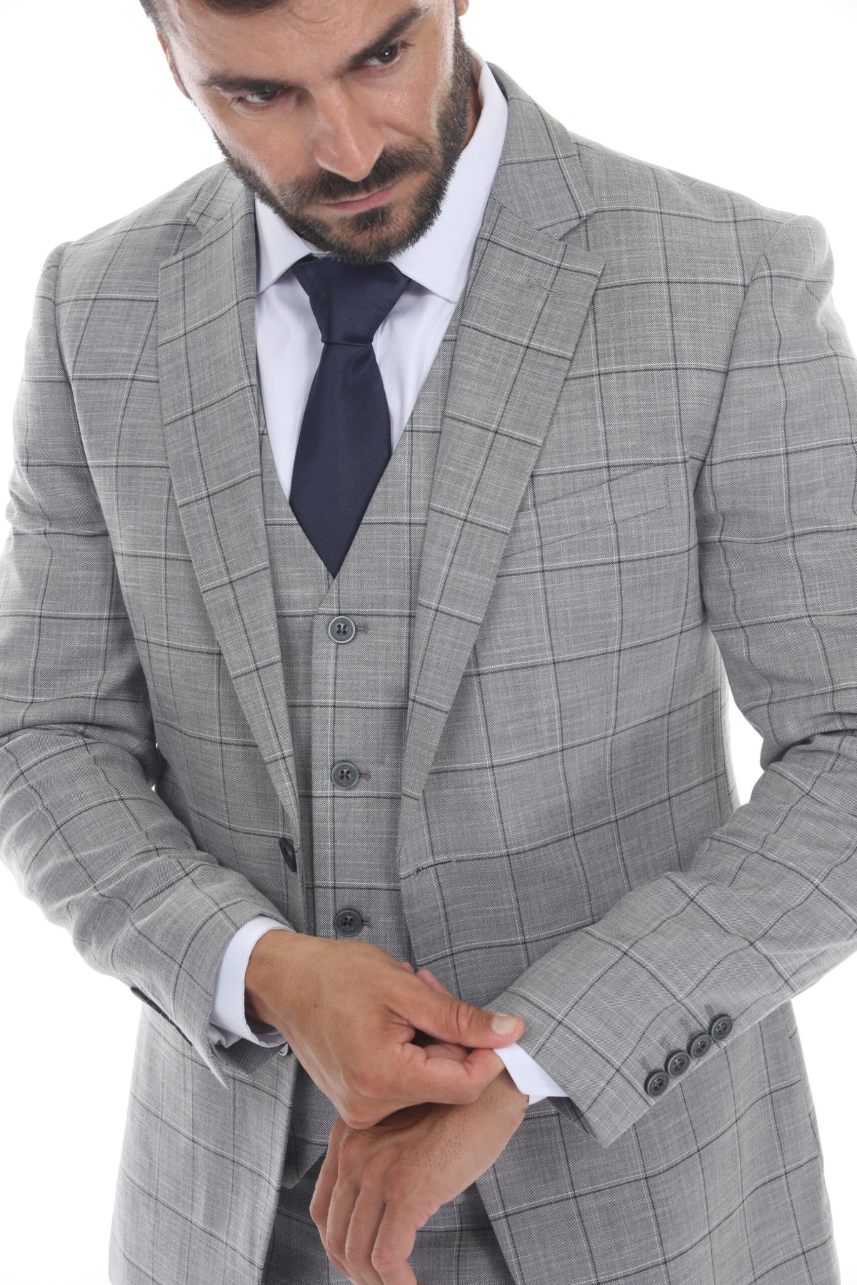 Light Gray Check 3-Piece Suit – Suituno, photo 4