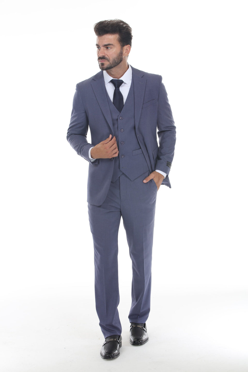 Blue Modern Fit 3-Piece Suit – Suituno