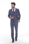 Blue Modern Fit 3-Piece Suit – Suituno