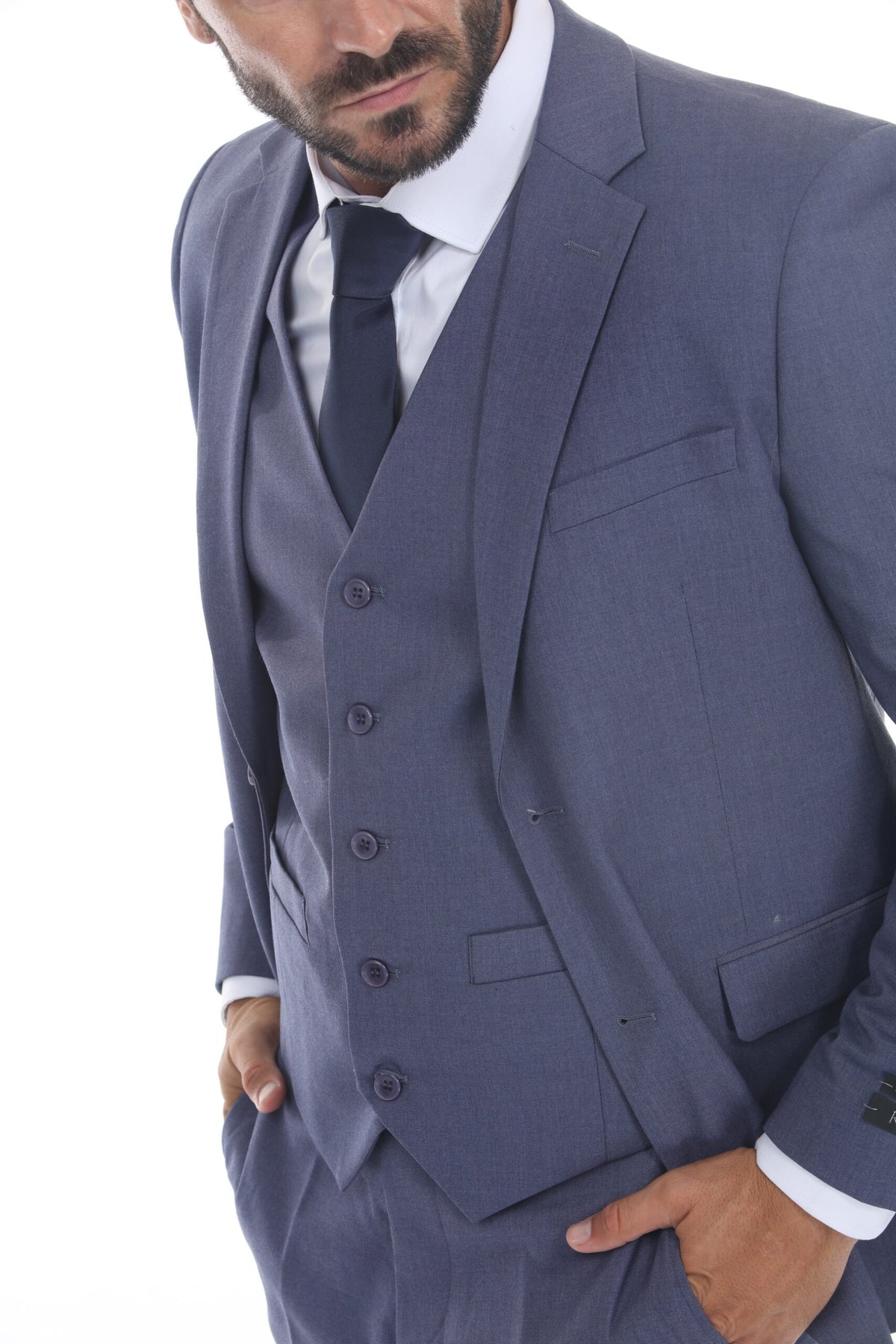 Blue Modern Fit 3-Piece Suit – Suituno, photo 3