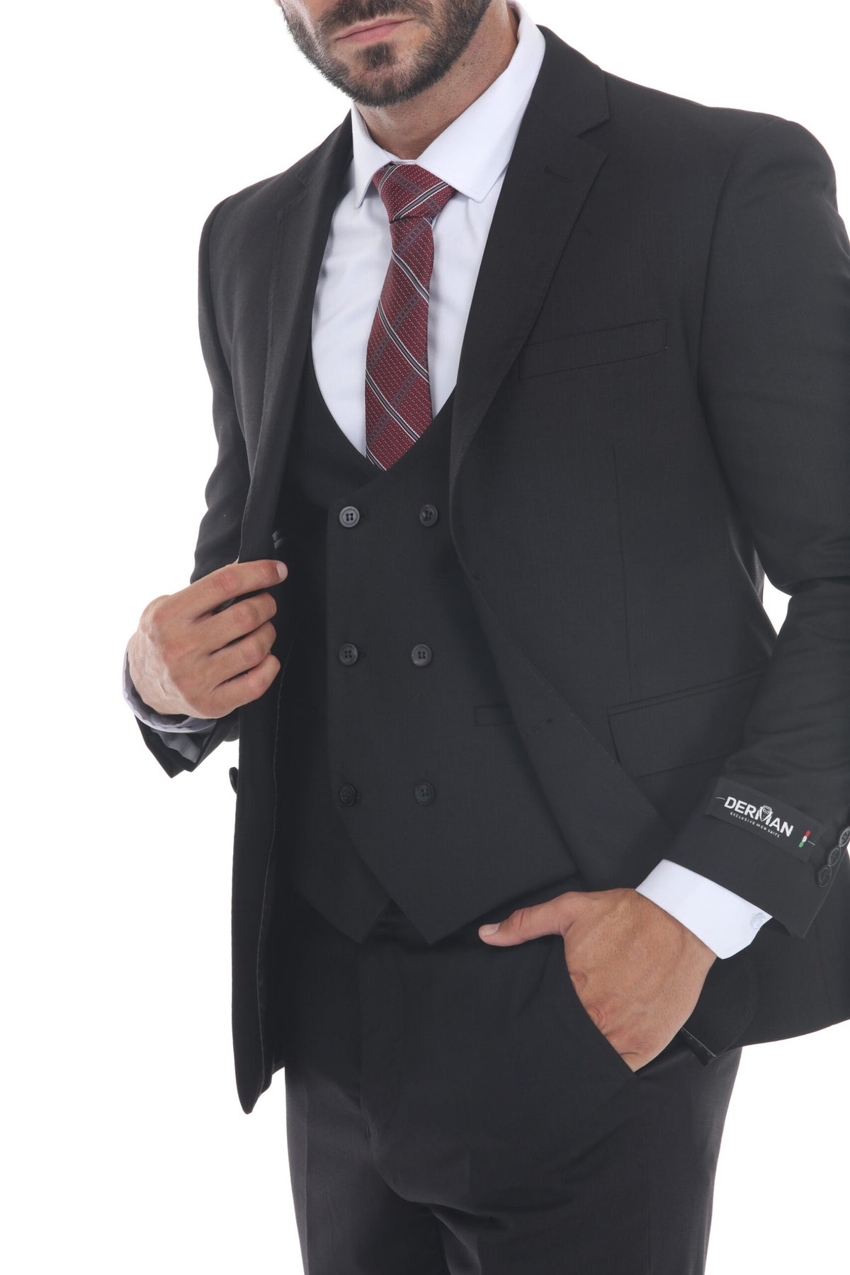 Black Modern Fit 3-Piece Suit – Suituno, photo 4