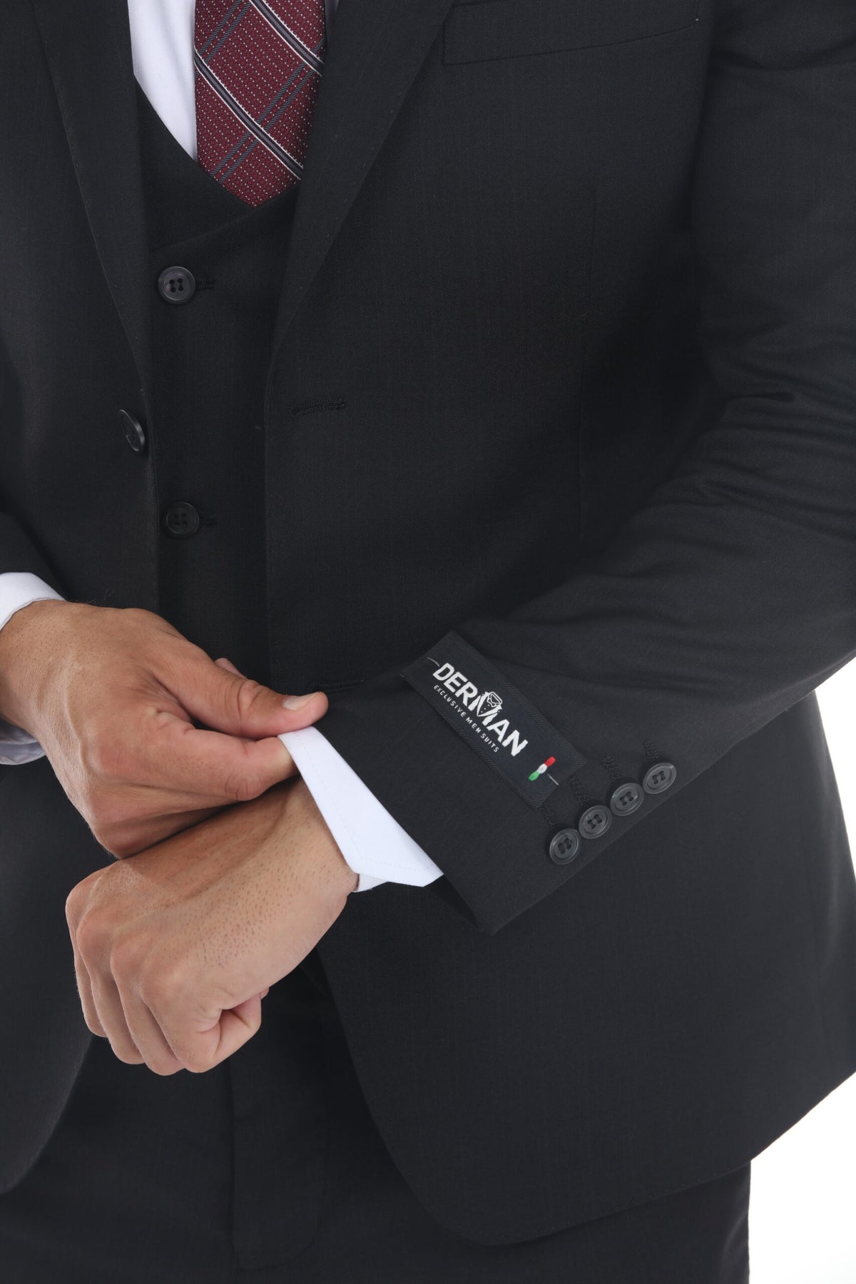 Black Modern Fit 3-Piece Suit – Suituno, photo 3