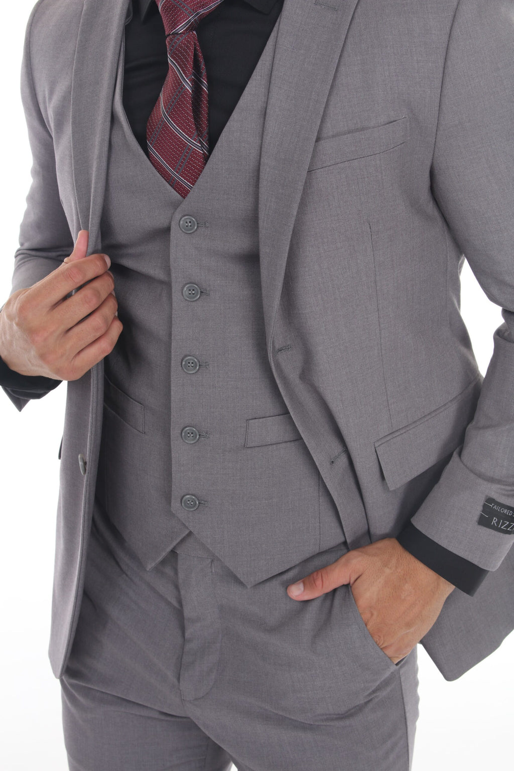 Medium Gray Modern Fit 3-Piece Suit – Suituno, photo 3