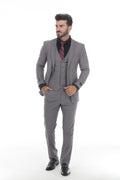 Medium Gray Modern Fit 3-Piece Suit – Suituno