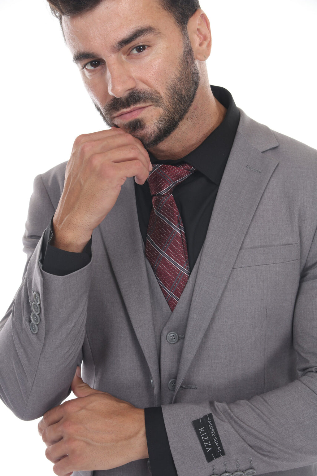 Medium Gray Modern Fit 3-Piece Suit – Suituno, photo 4