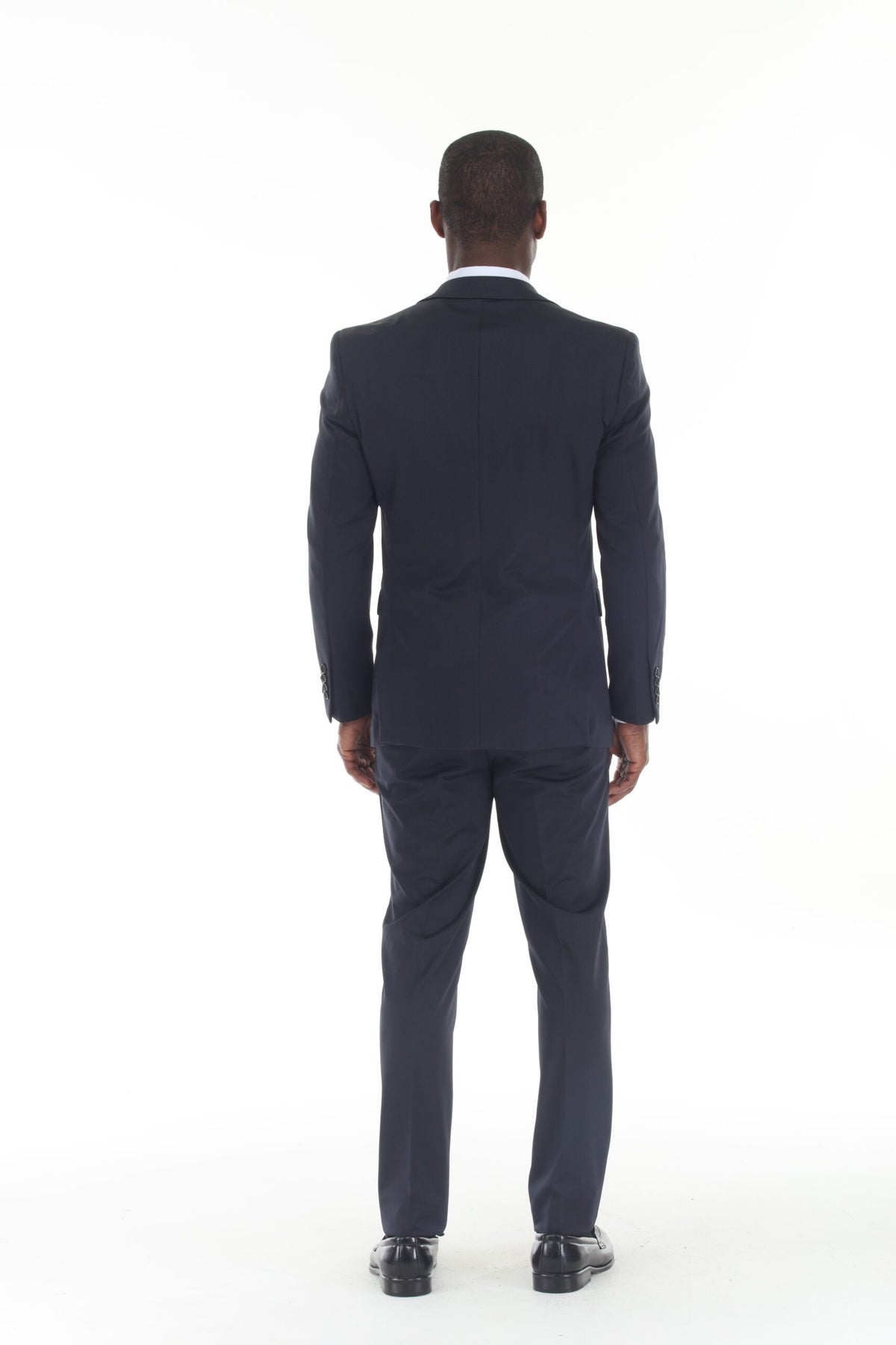 Navy Modern Fit 3-Piece Suit — Double-Breasted Vest – Suituno, photo 2