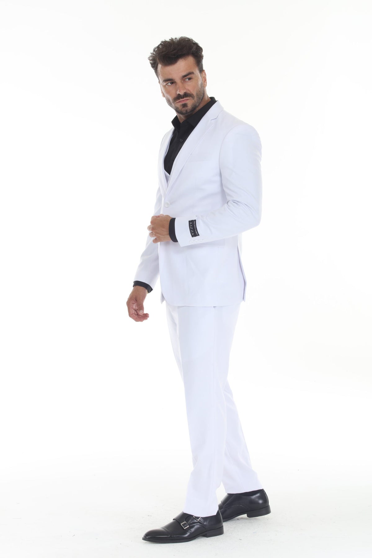 White Modern Fit 3-Piece Suit – Suituno, photo 3