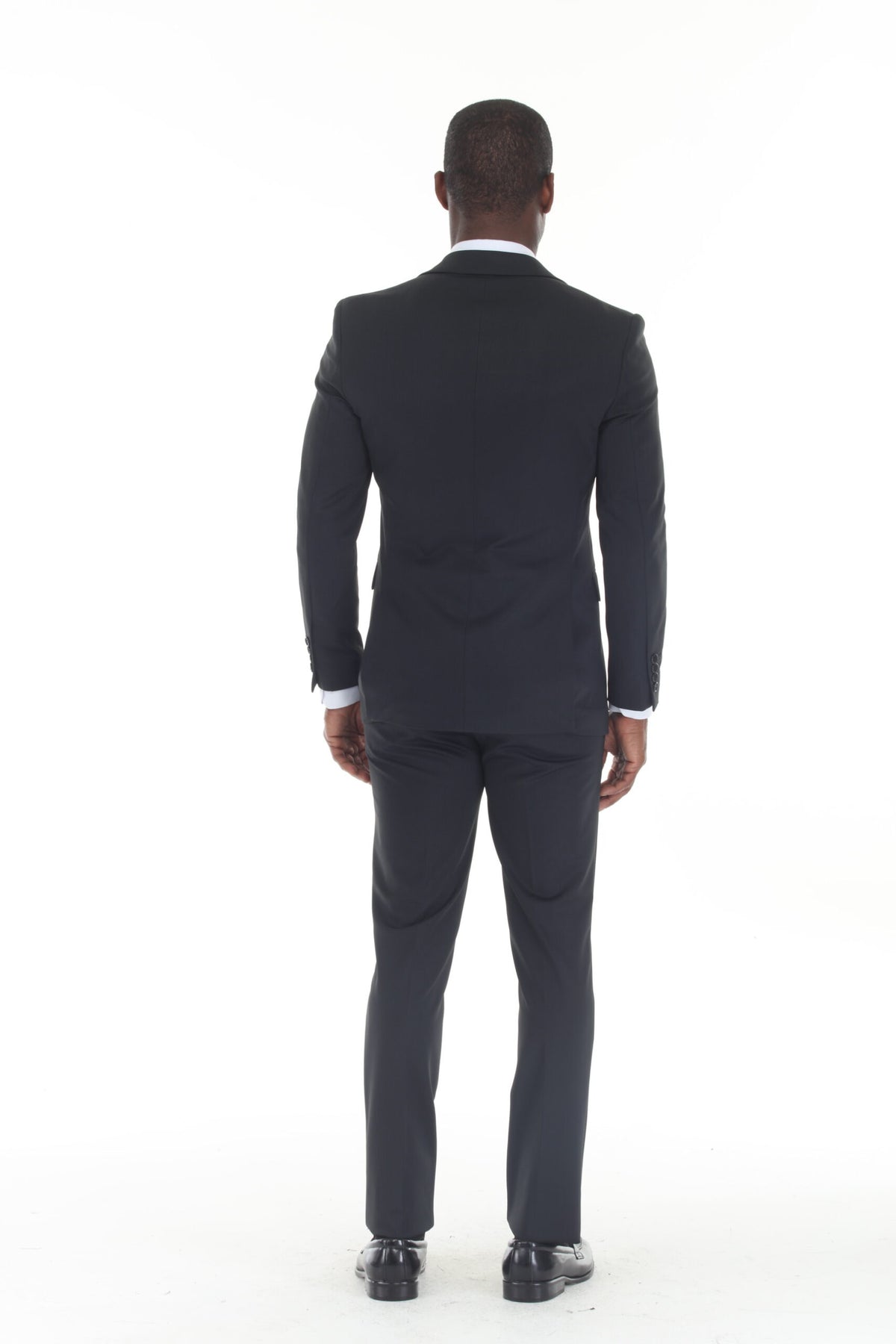 Black Modern Fit 3-Piece Suit — Double-Breasted Vest – Suituno, photo 2