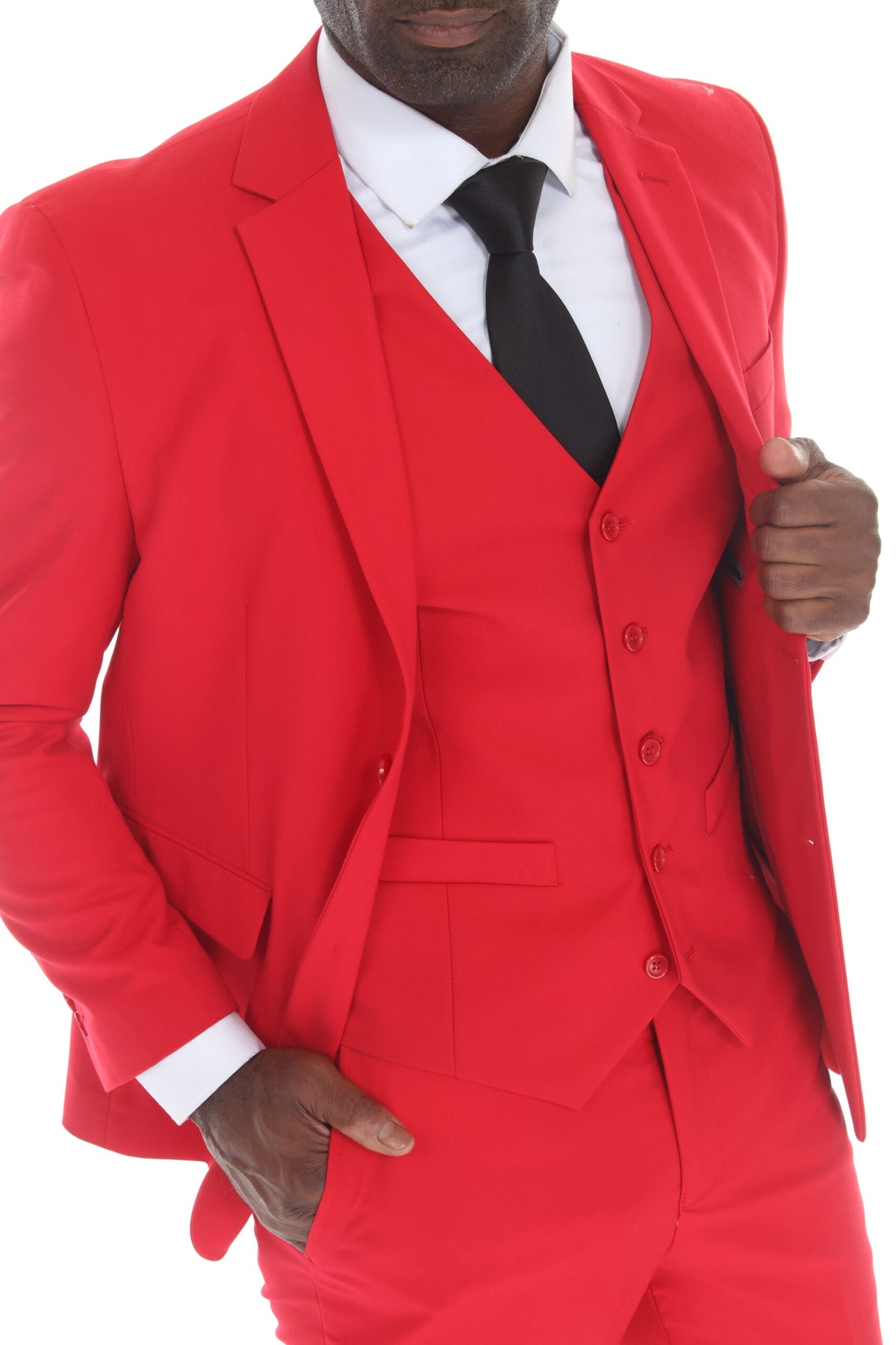 Red Modern Fit 3-Piece Suit – Suituno, photo 3
