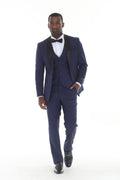 Navy Shawl Lapel 3-Piece Tuxedo – Suituno