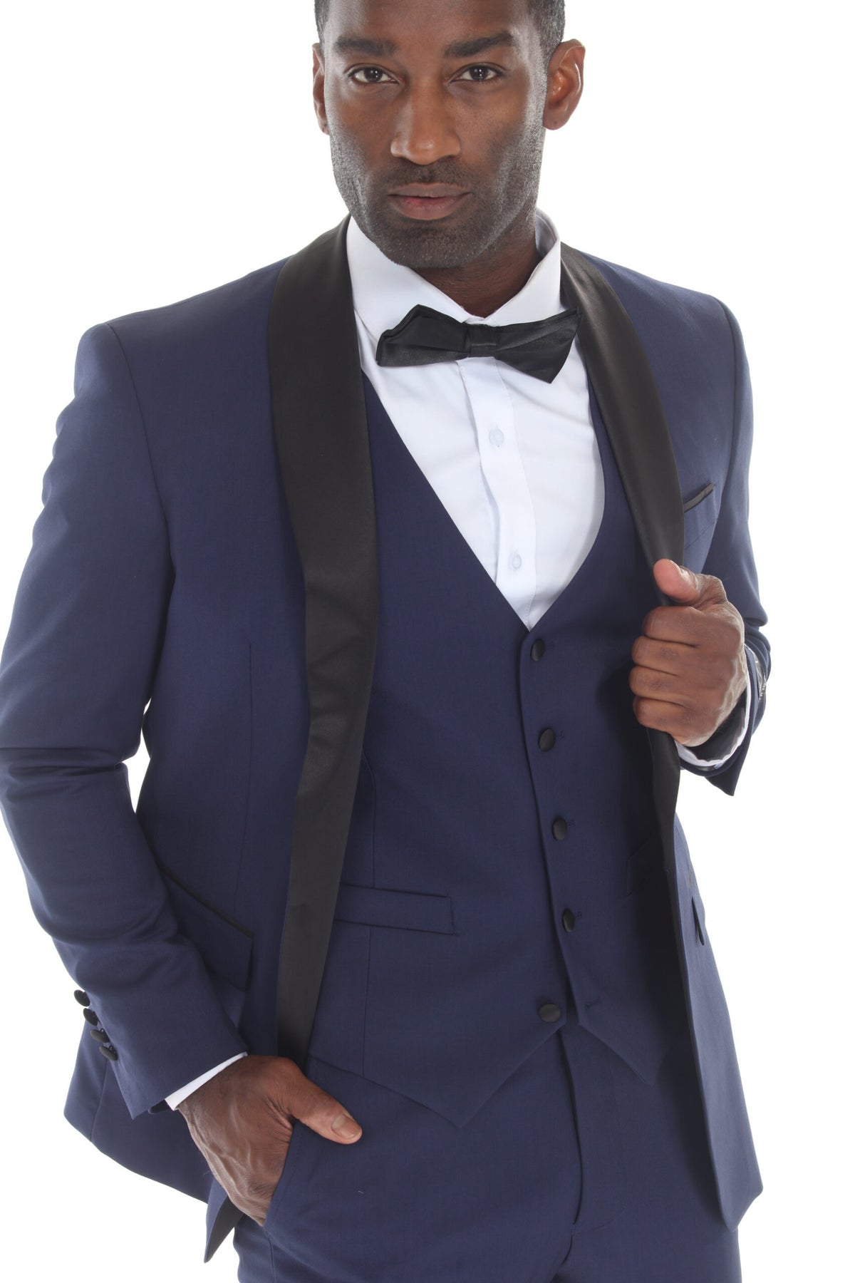 Navy Shawl Lapel 3-Piece Tuxedo – Suituno, photo 4