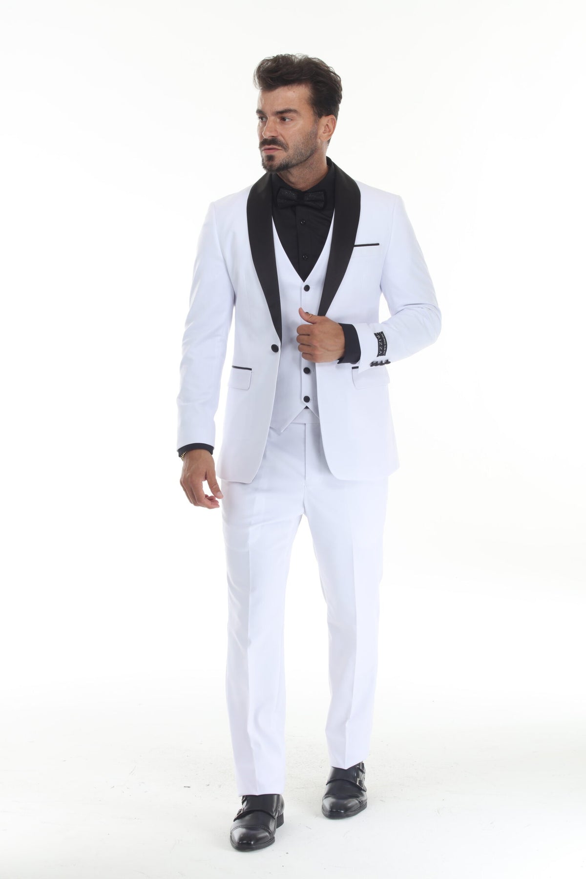 White Shawl Lapel 3-Piece Tuxedo – Suituno