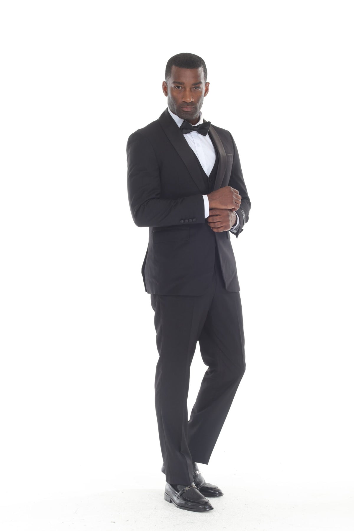Black Shawl Lapel 3-Piece Tuxedo – Suituno, photo 3
