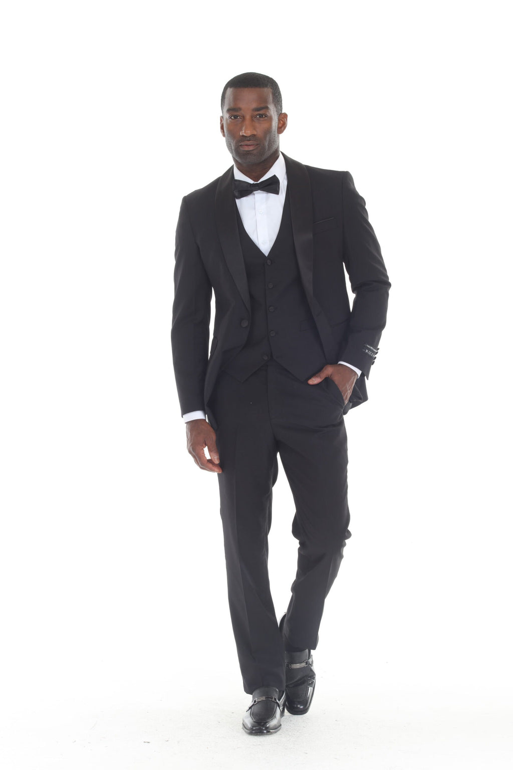 Black Shawl Lapel 3-Piece Tuxedo – Suituno