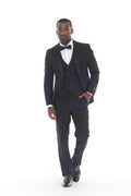 Black Shawl Lapel 3-Piece Tuxedo – Suituno