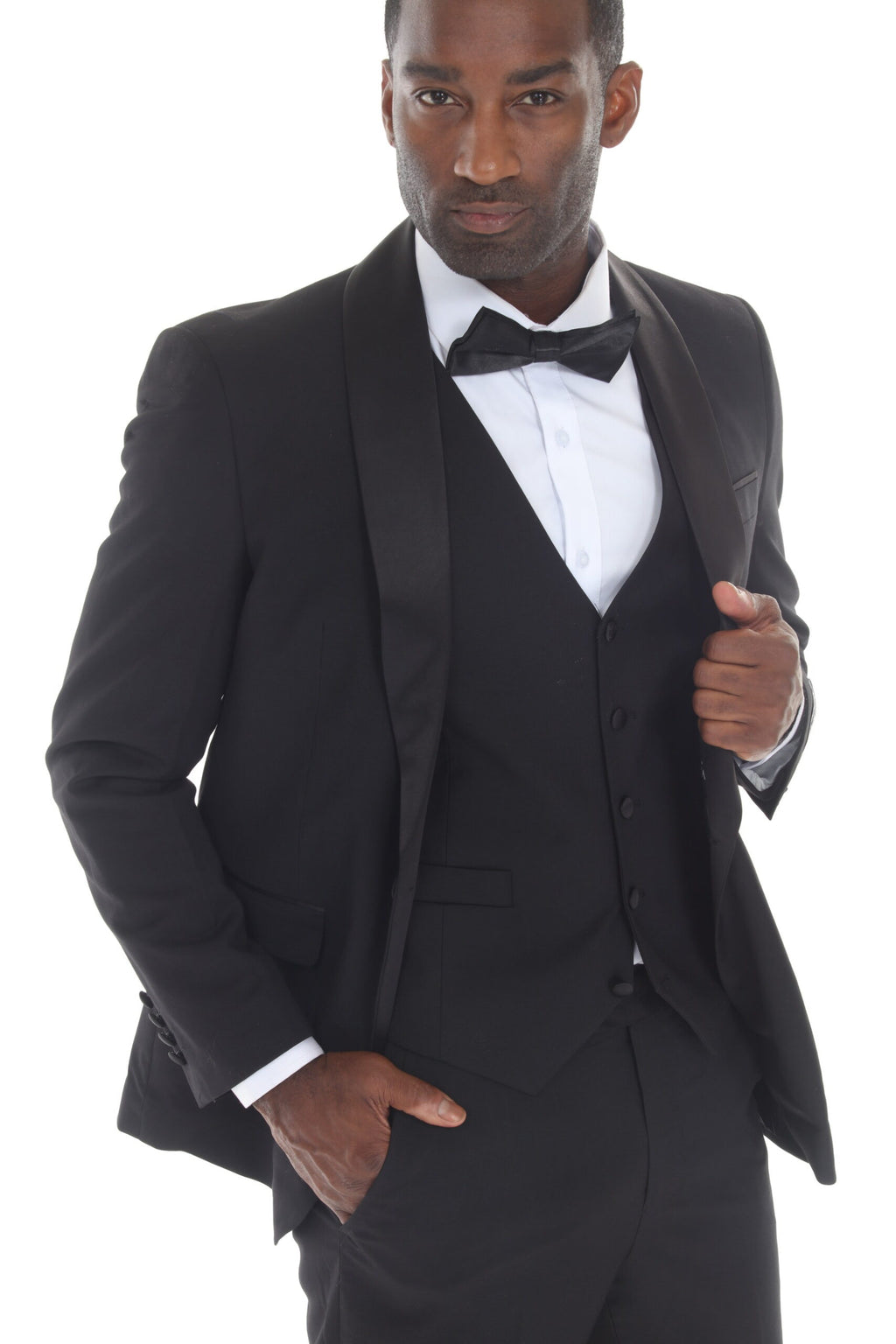 Black Shawl Lapel 3-Piece Tuxedo – Suituno, photo 4