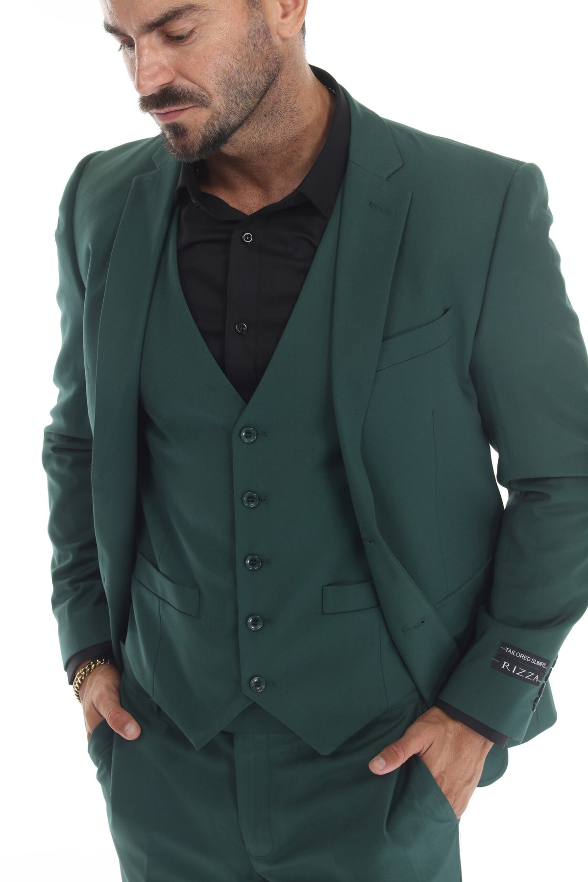 Forest Green Modern Fit 3-Piece Suit – Suituno, photo 3