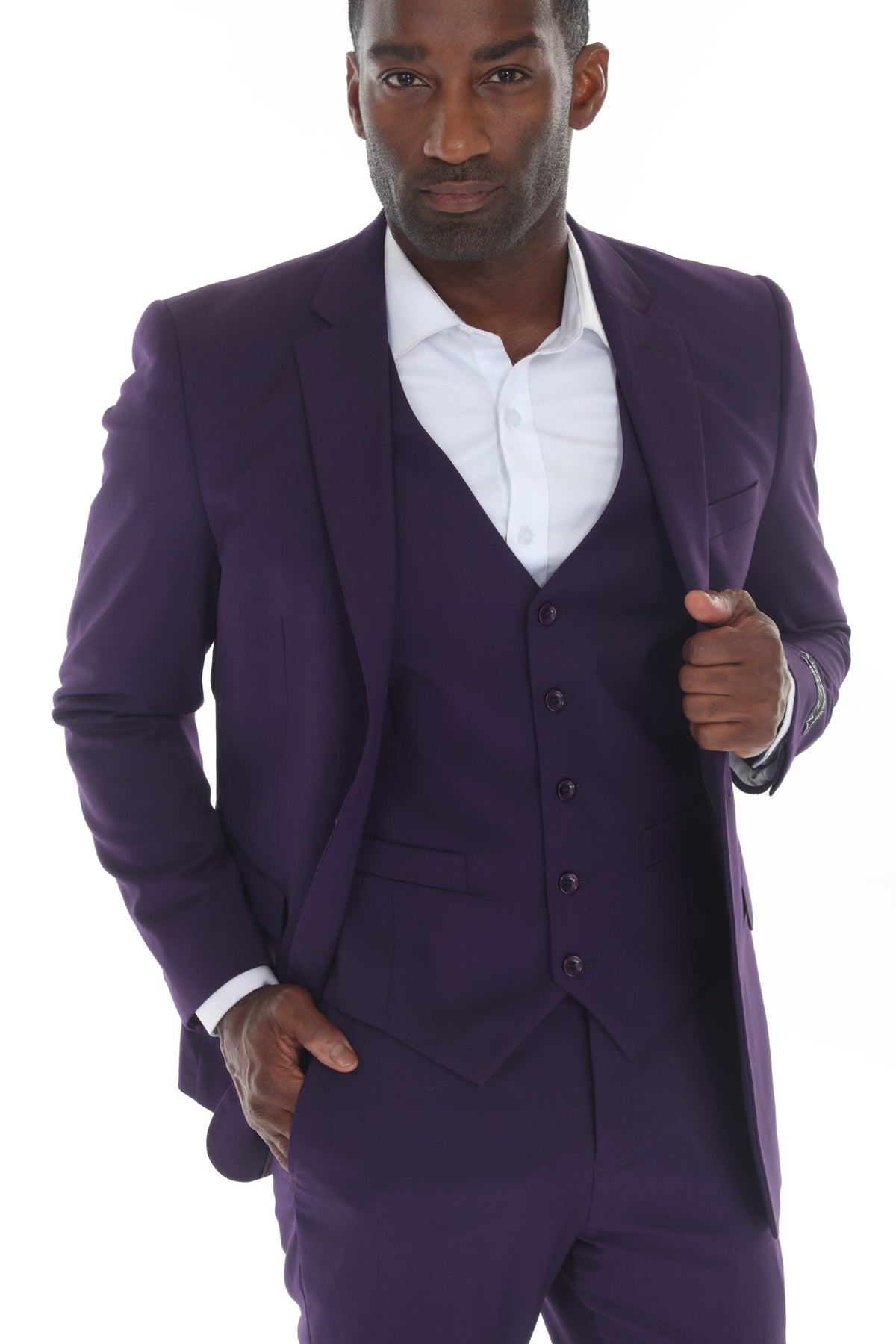 Purple Modern Fit 3-Piece Suit – Suituno, photo 3