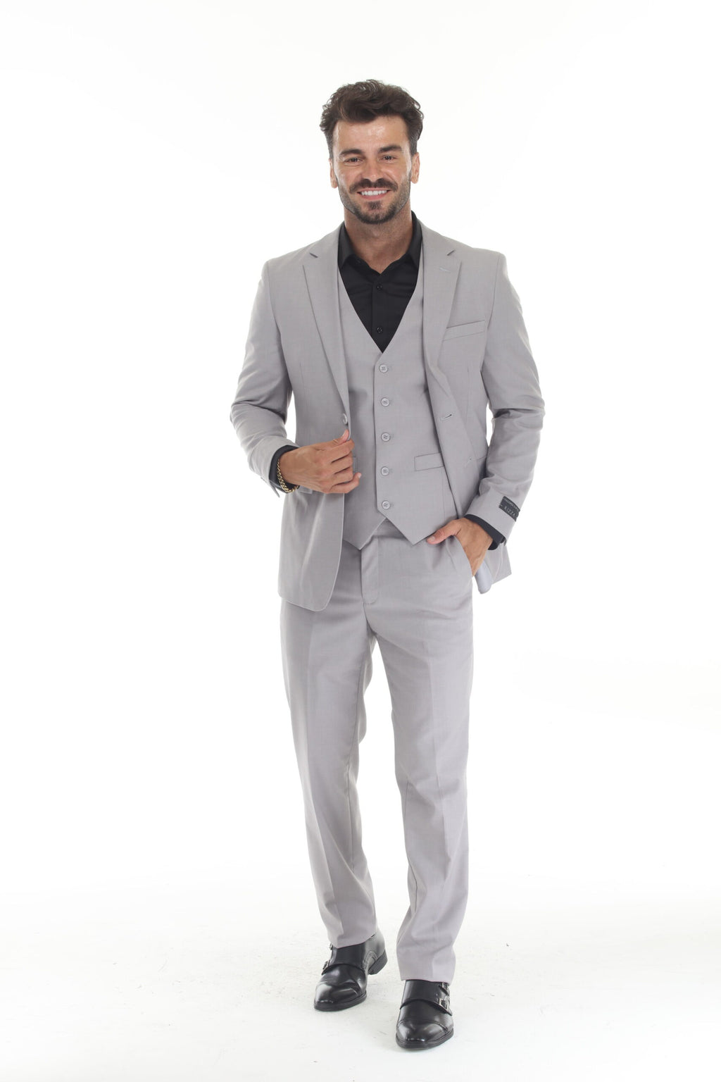 Light Gray Modern Fit 3-Piece Suit – Suituno