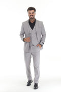 Light Gray Modern Fit 3-Piece Suit – Suituno