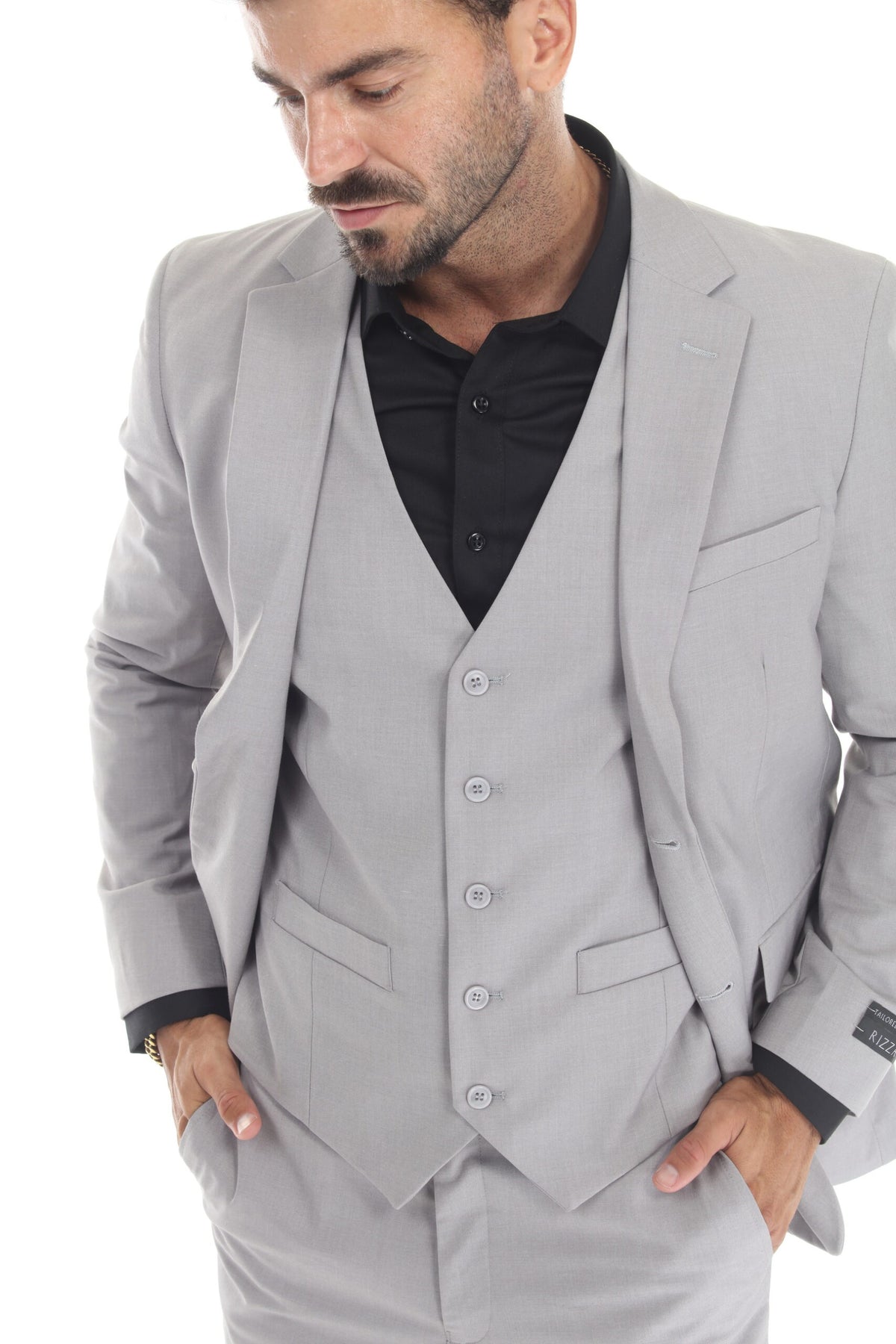 Light Gray Modern Fit 3-Piece Suit – Suituno, photo 4