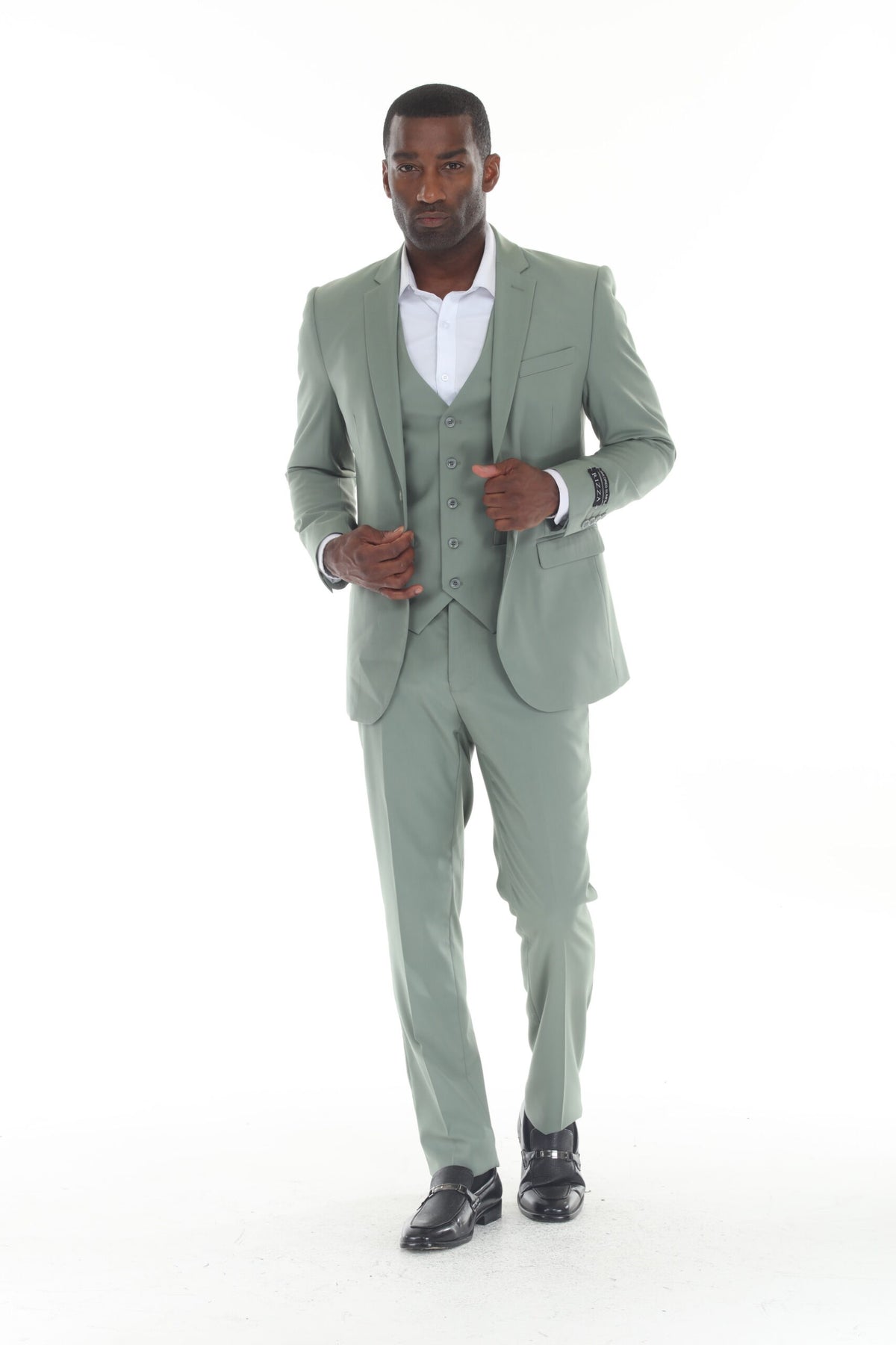 Olive Green Modern Fit 3-Piece Suit – Suituno