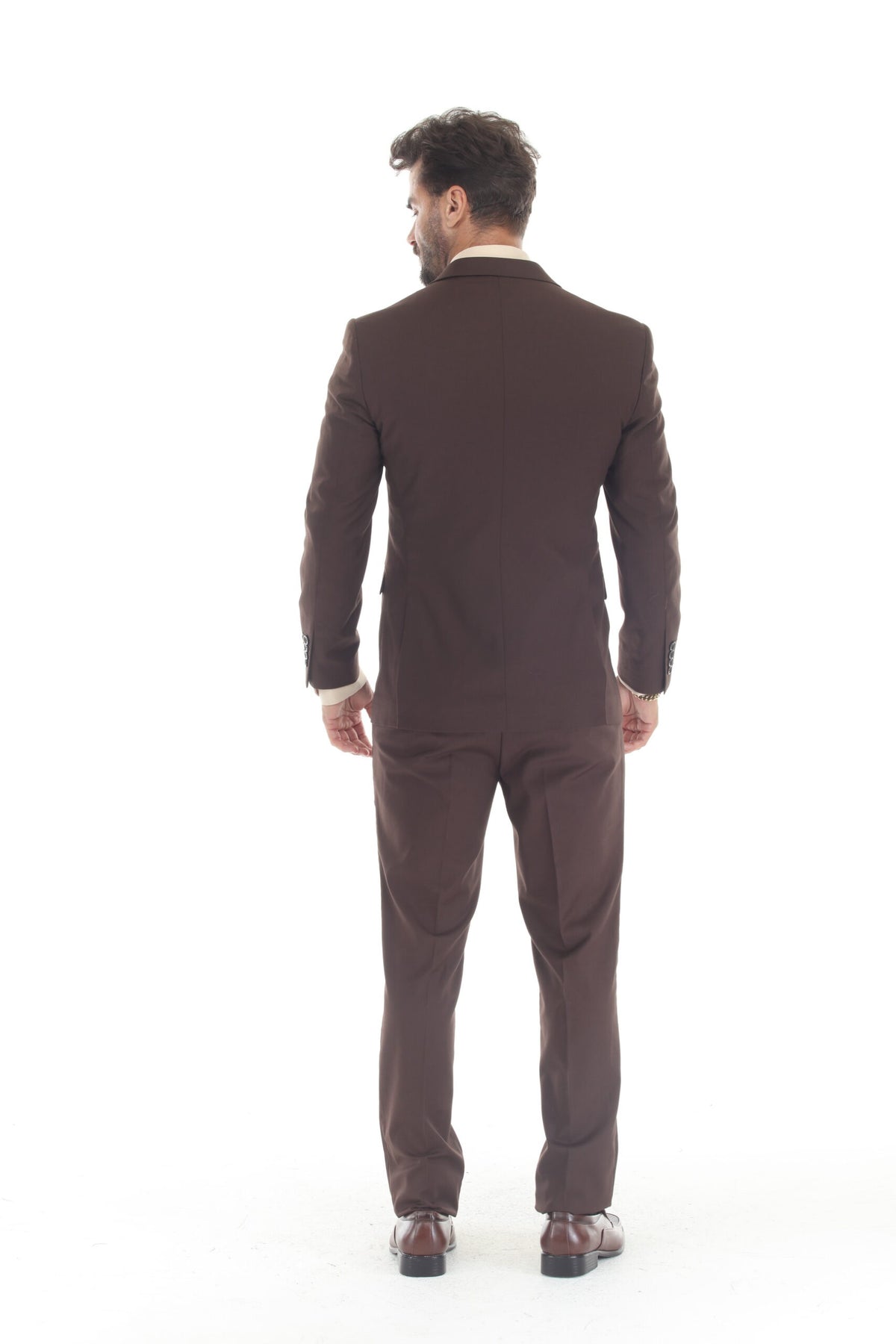 Chocolate Brown Modern Fit 3-Piece Suit – Suituno, photo 2