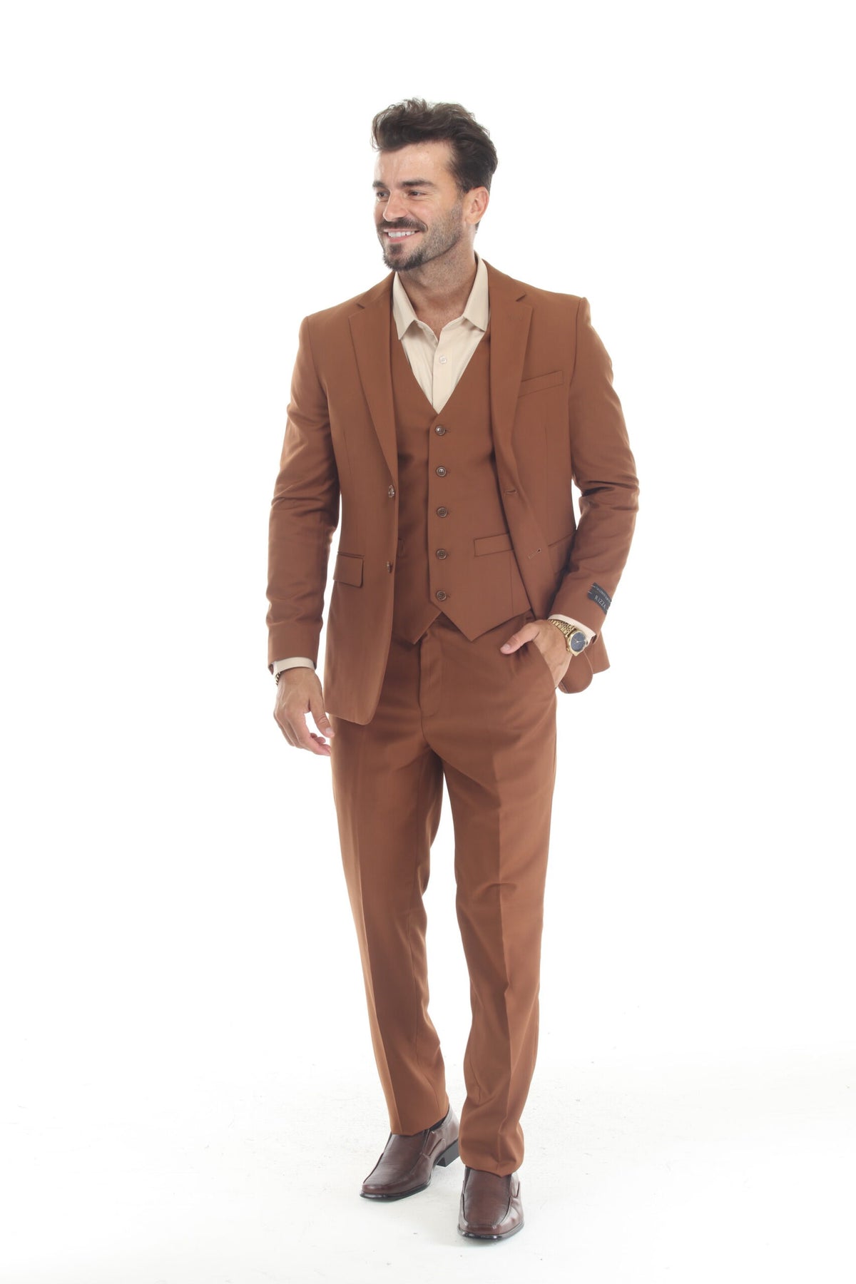 Brown Modern Fit 3-Piece Suit – Suituno