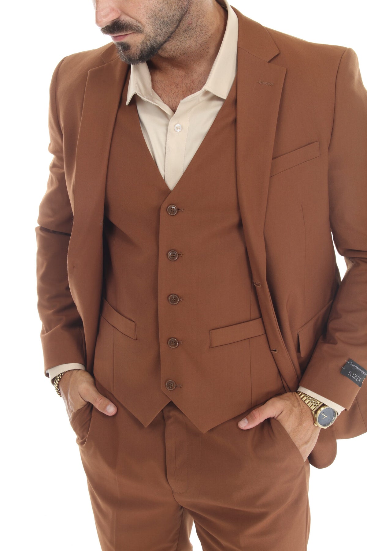Brown Modern Fit 3-Piece Suit – Suituno, photo 3