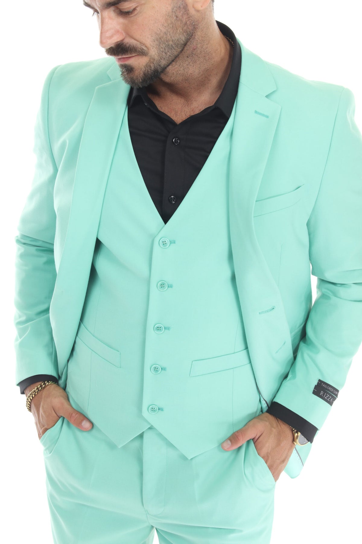 Mint Green Modern Fit 3-Piece Suit – Suituno, photo 3