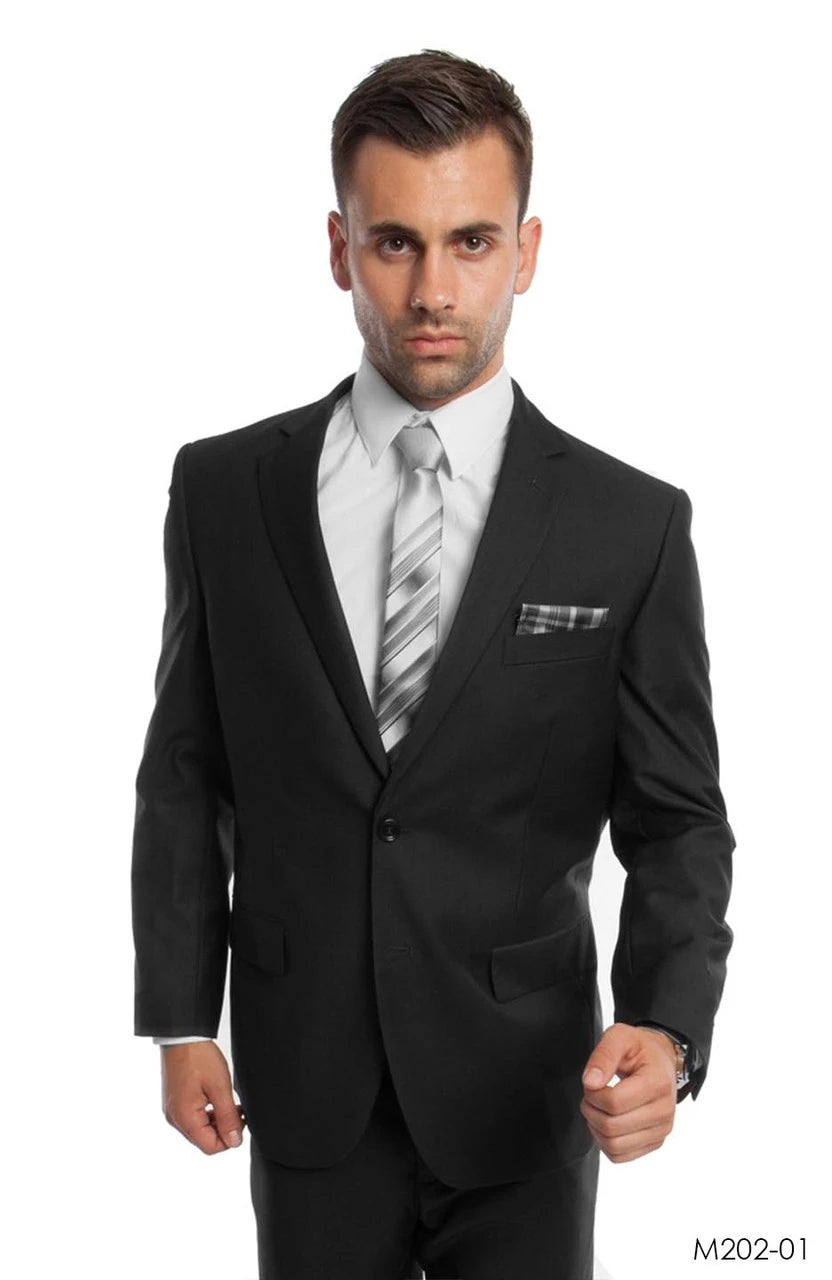 Black Modern Fit 2-Piece Suit — Sizes to 62R – Suituno