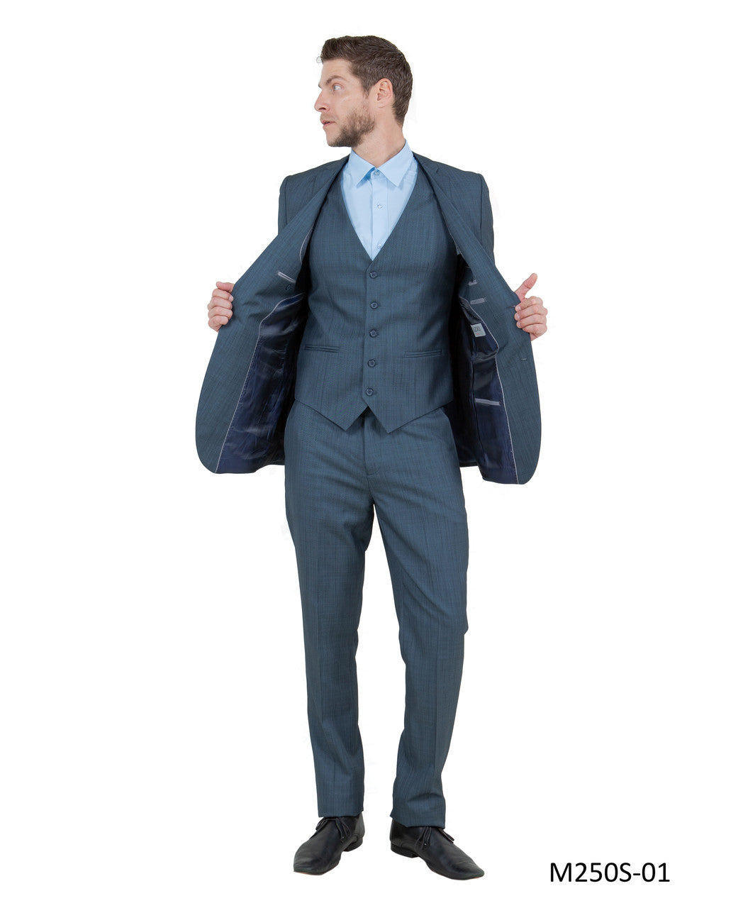 Blue Slim Fit 3-Piece Suit — Light Shades – Suituno, photo 3