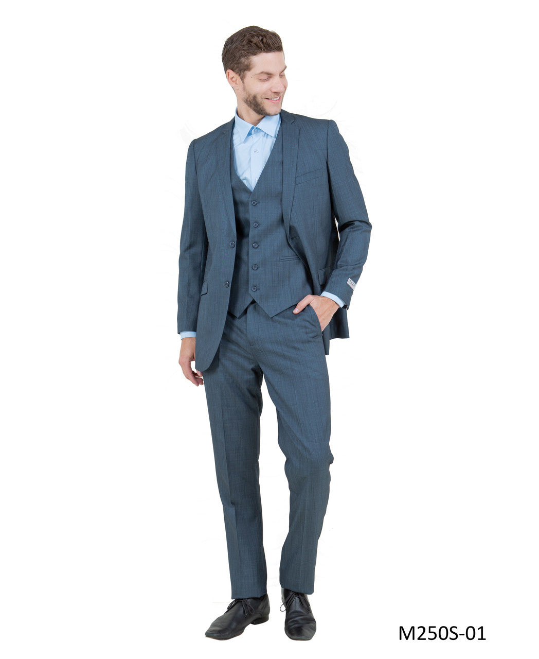 Blue Slim Fit 3-Piece Suit — Light Shades – Suituno, photo 2