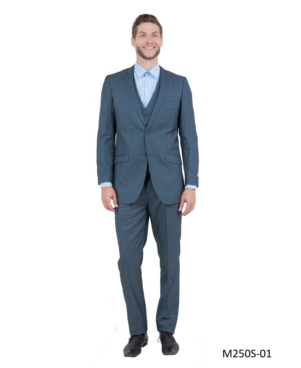 Blue Slim Fit 3-Piece Suit — Light Shades – Suituno