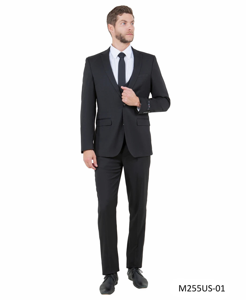 Black Ultra Slim 3-Piece Suit – Suituno