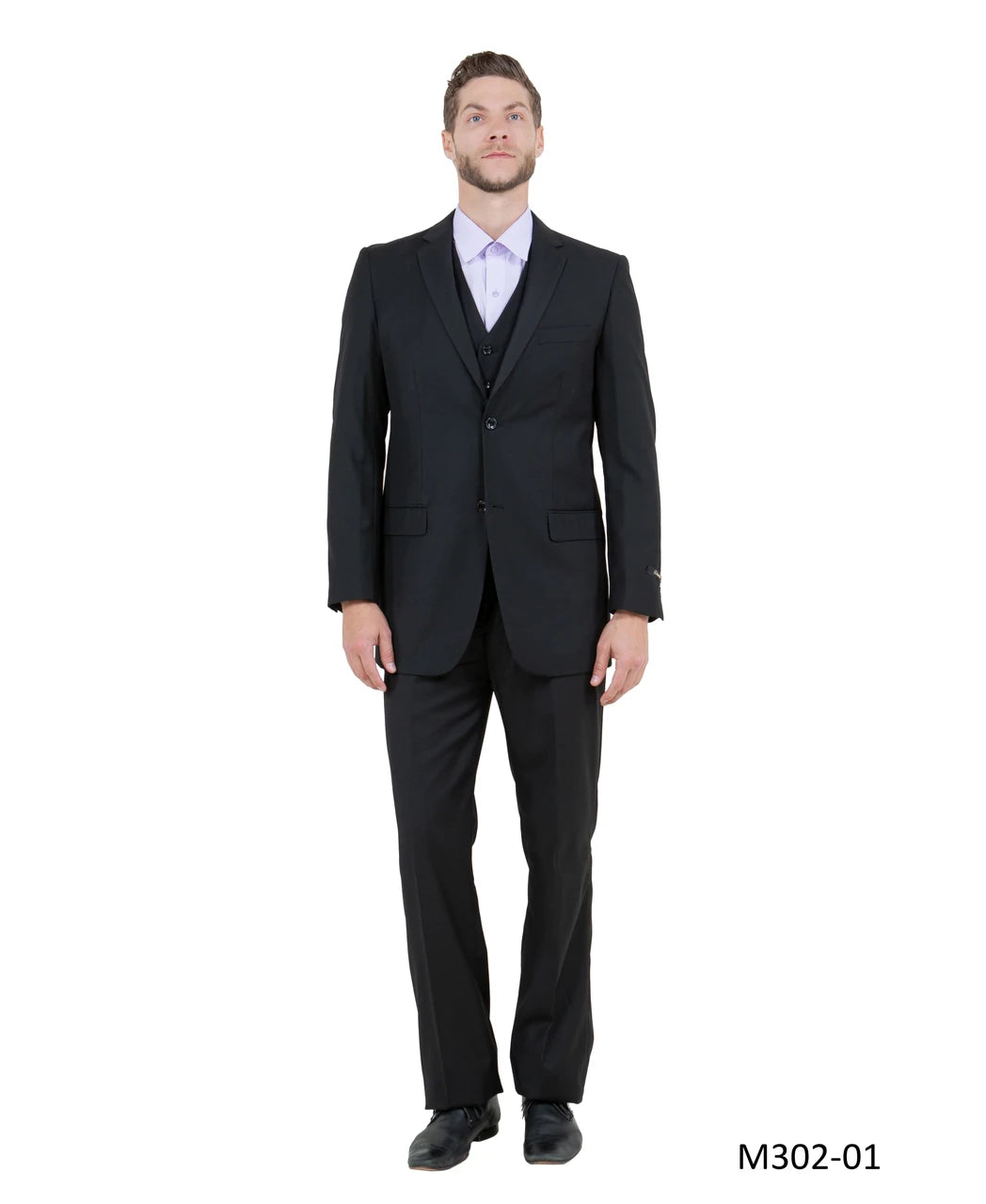 Black Modern Fit 3-Piece Suit — Sizes to 62R – Suituno