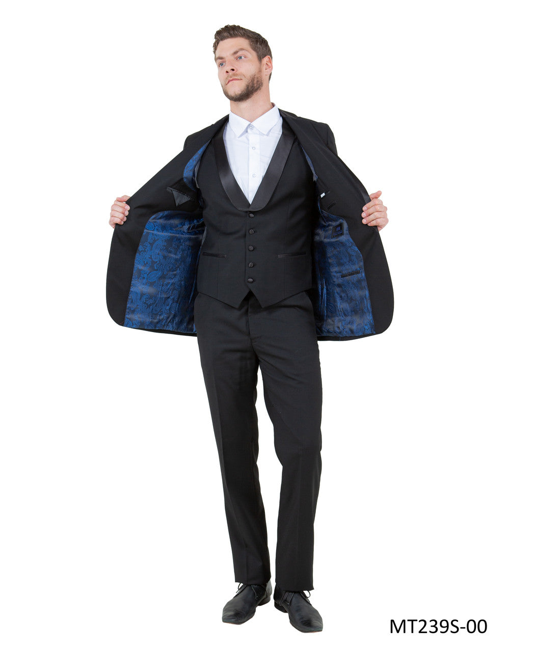 Black Slim Fit 3-Piece Tuxedo – Suituno, photo 2